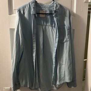 SO Women's Light Blue Button Down Shirt